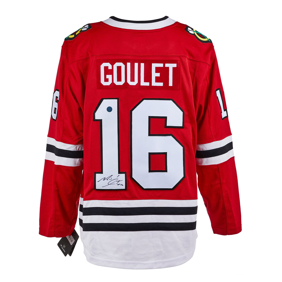 Michel Goulet Autographed Chicago Blackhawks Fanatics Breakaway Jersey product image 1, provided for visual reference and