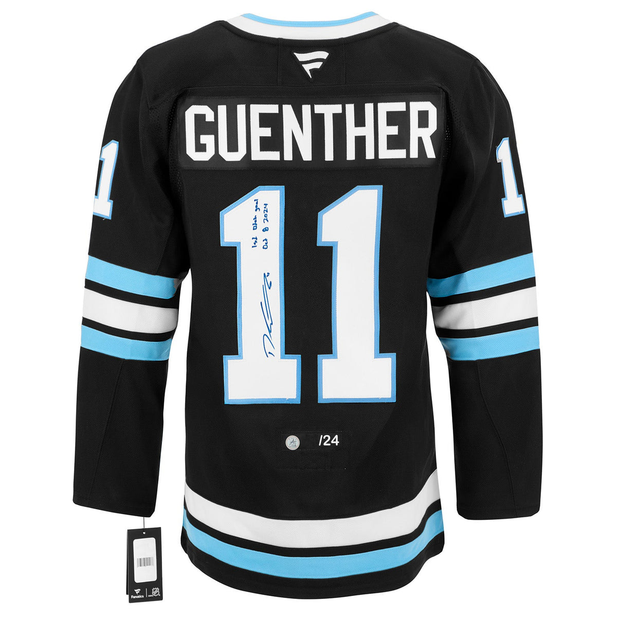 Dylan Guenther Signed & Dated Utah Hockey Club 1st Goal Fanatics Jersey #/24 product image 1, provided for visual reference