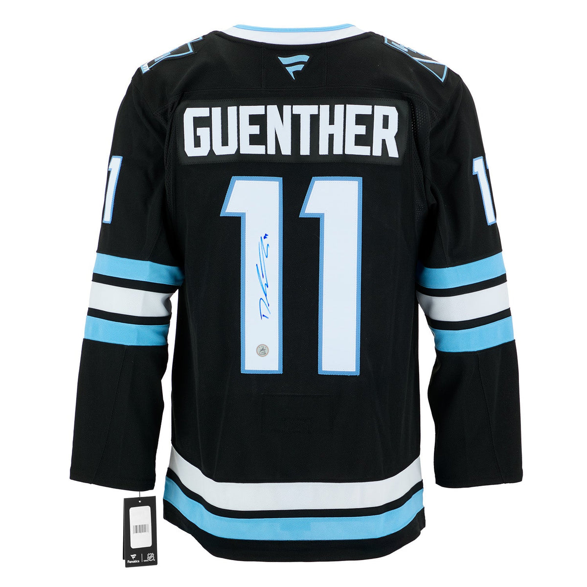 Dylan Guenther Autographed Utah Mammoth Fanatics Premium Jersey product image 1, provided for visual reference and product
