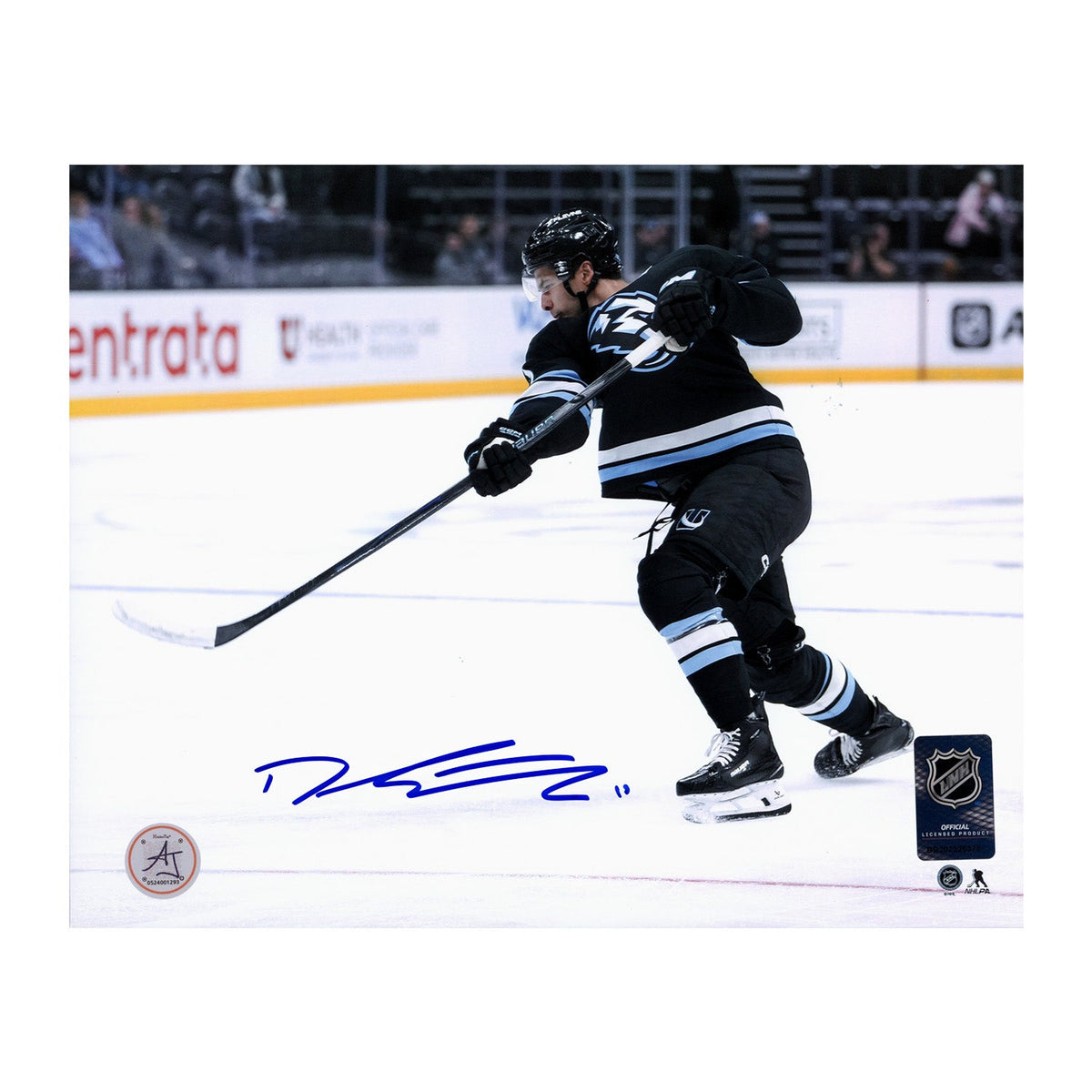 Dylan Guenther Autographed Utah Mammoth Slapshot 8x10 Photo product image 1, provided for visual reference and product