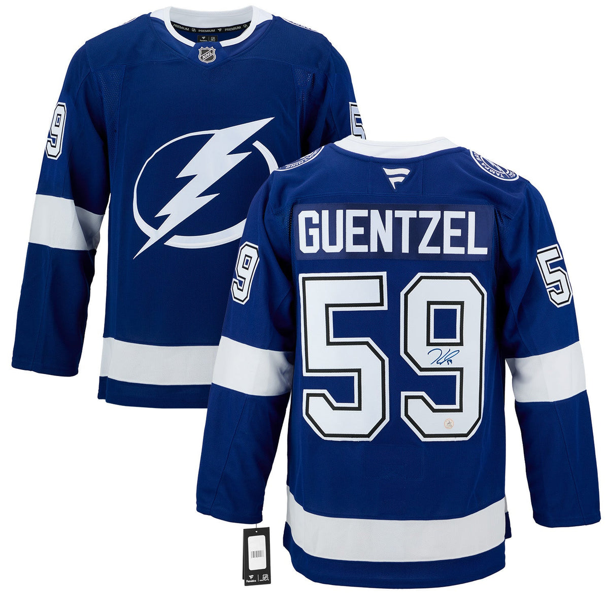 Jake Guentzel Autographed Tampa Bay Lightning Fanatics Premium Jersey product image 3, provided for visual reference and