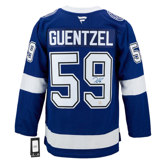 Jake Guentzel Autographed Tampa Bay Lightning Fanatics Premium Jersey product image 1, provided for visual reference and