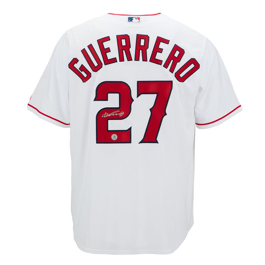 Vladimir Guerrero Sr Autographed Los Angeles Angels White Majestic Jersey product image 1, provided for visual reference and