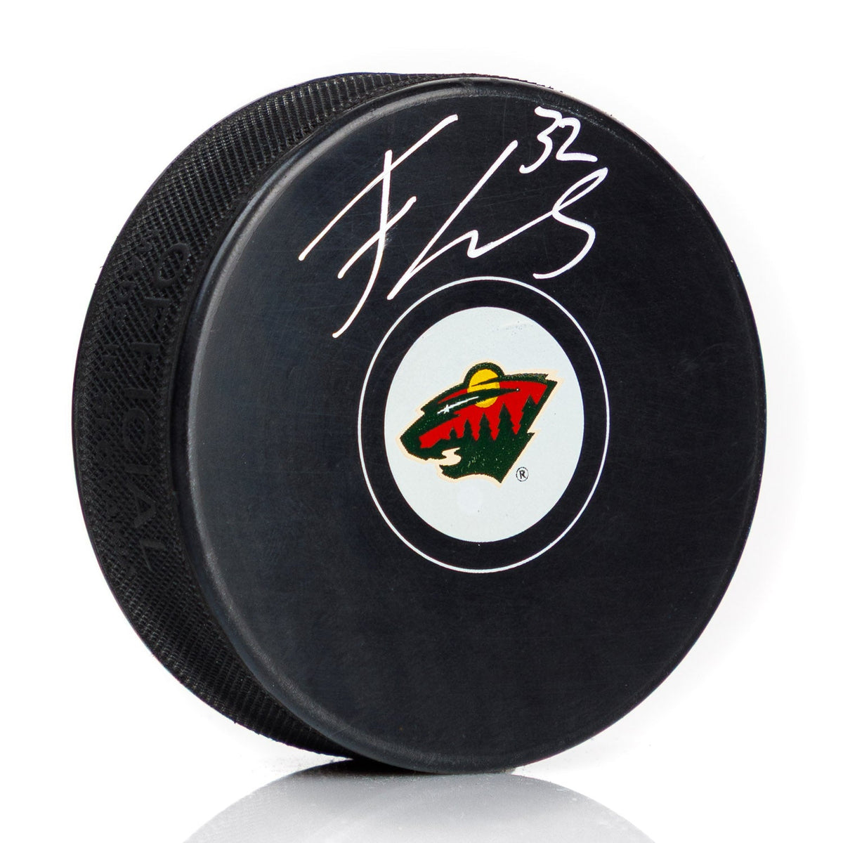 Filip Gustavsson Autographed Minnesota Wild Hockey Puck product image 1, provided for visual reference and product detail