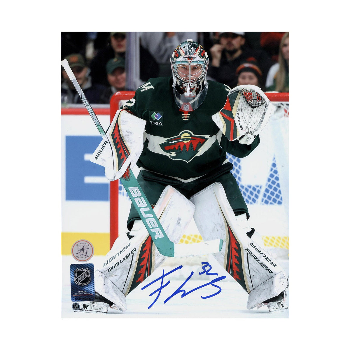 Filip Gustavsson Autographed Minnesota Wild Goal Crease 8x10 Photo product image 1, provided for visual reference and