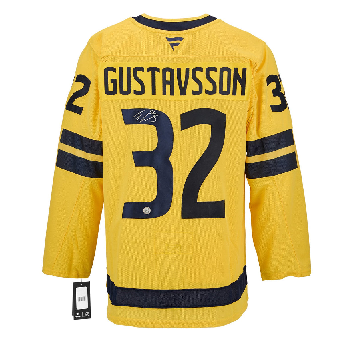 Filip Gustavsson Signed Team Sweden 4 Nations Face-Off Fanatics Premium Jersey product image 1, provided for visual