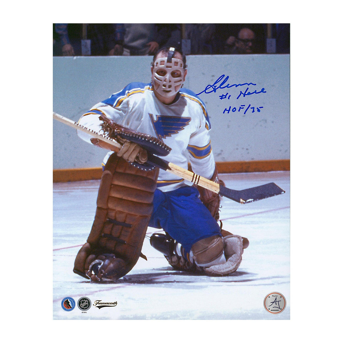 Glenn Hall Autographed St Louis Blues Goalie 8x10 Photo product image 1, provided for visual reference and product detail