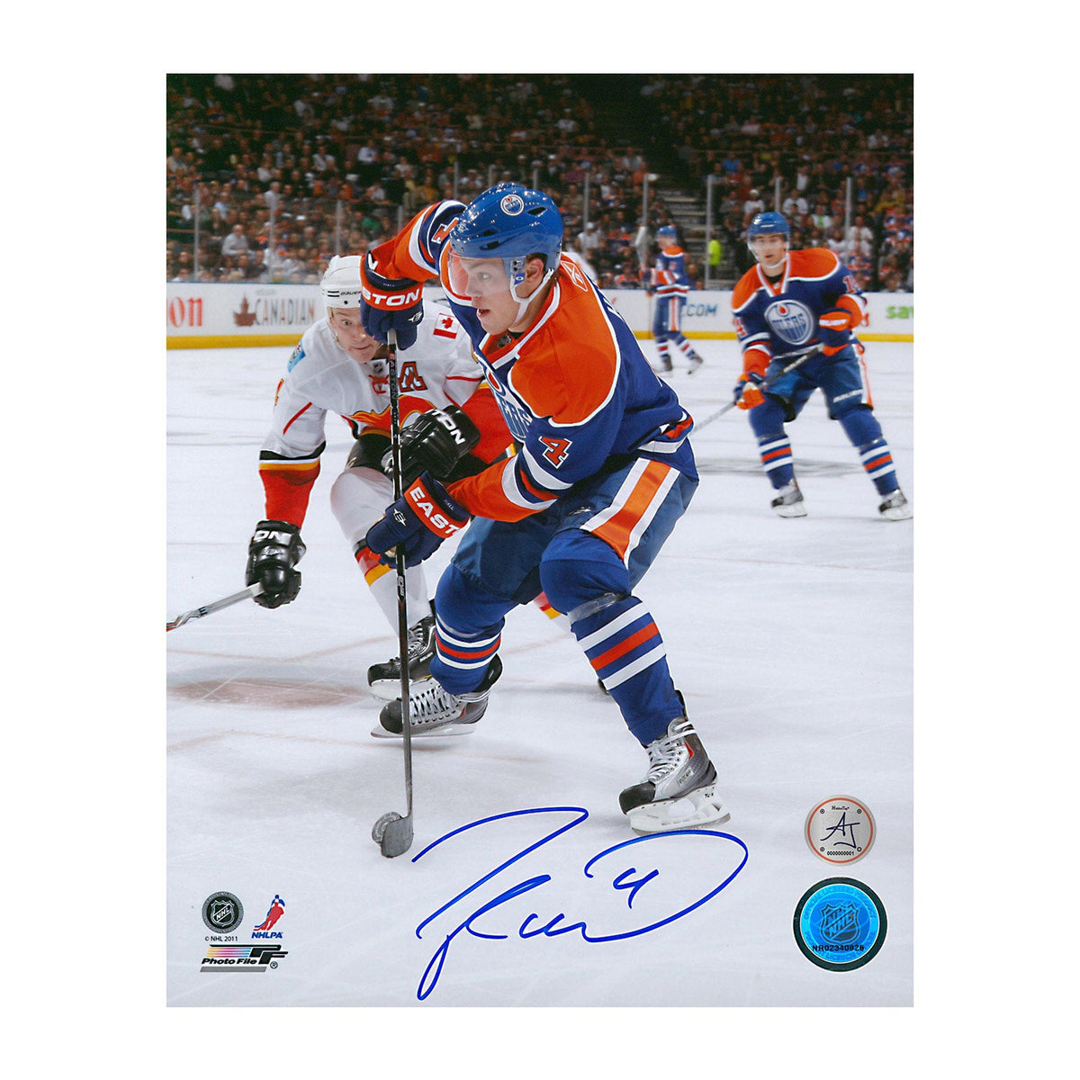 Taylor Hall Autographed Edmonton Oilers First Game 8x10 Photo product image 1, provided for visual reference and product