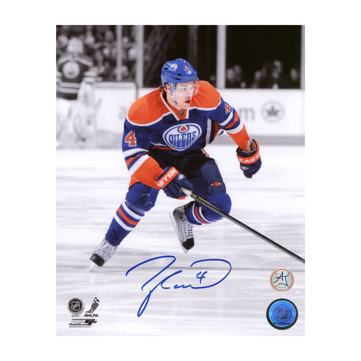 Taylor Hall Autographed Edmonton Oilers Color Isolation 8x10 Photo product image 1, provided for visual reference and