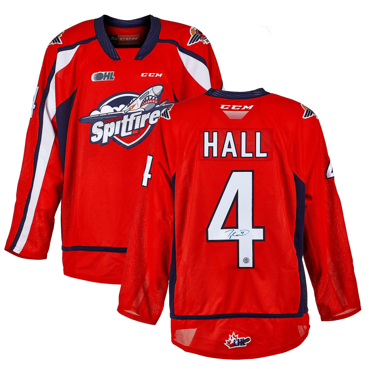 Taylor Hall Windsor Spitfires Autographed CHL Hockey Jersey product image 3, provided for visual reference and product