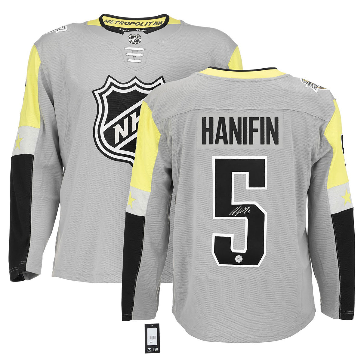 Noah Hanifin Signed 2018 NHL All-Star Game Metro Fanatics Breakaway product image 3, provided for visual reference and