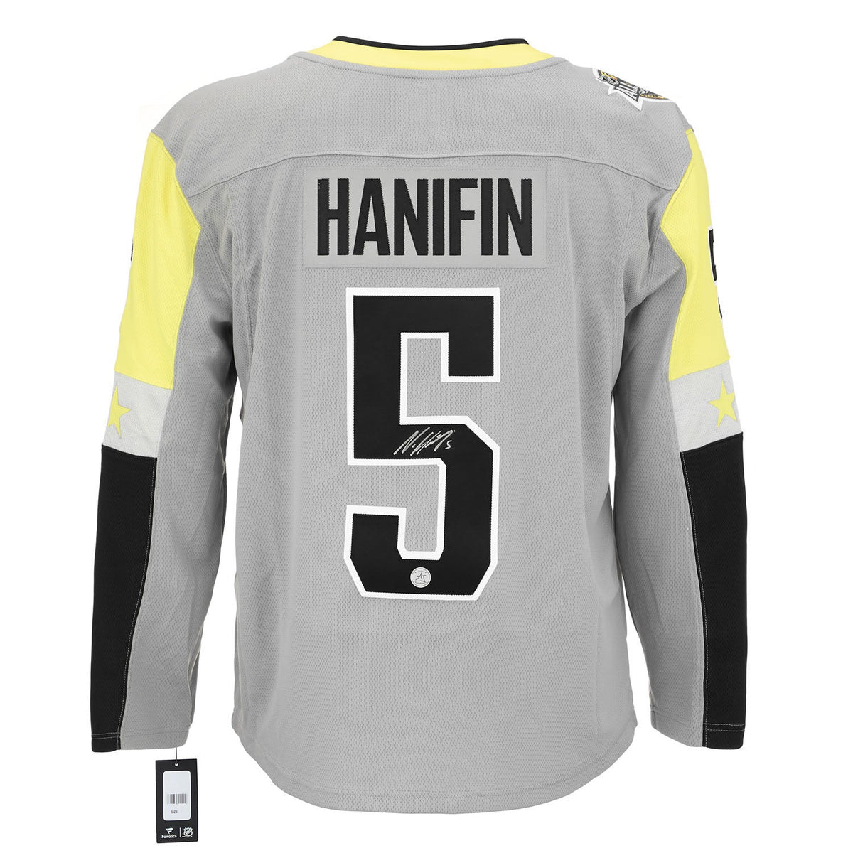 Noah Hanifin Signed 2018 NHL All-Star Game Metro Fanatics Breakaway product image 1, provided for visual reference and