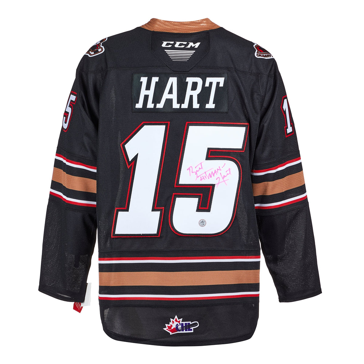 Bret Hitman Hart Calgary Hitmen Autographed CHL CCM Jersey product image 1, provided for visual reference and product detail
