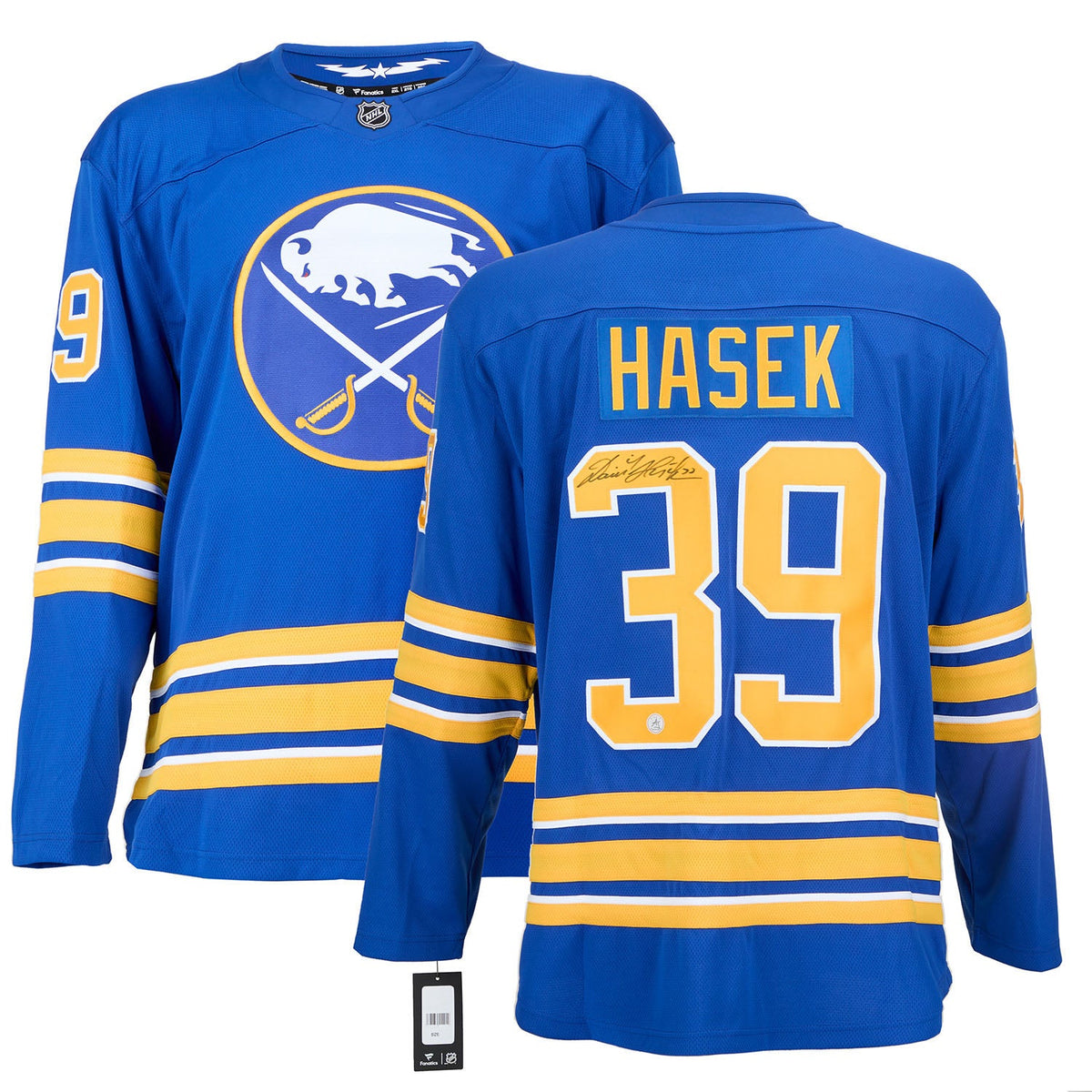 Dominik Hasek Autographed Buffalo Sabres Fanatics Breakaway Jersey product image 3, provided for visual reference and