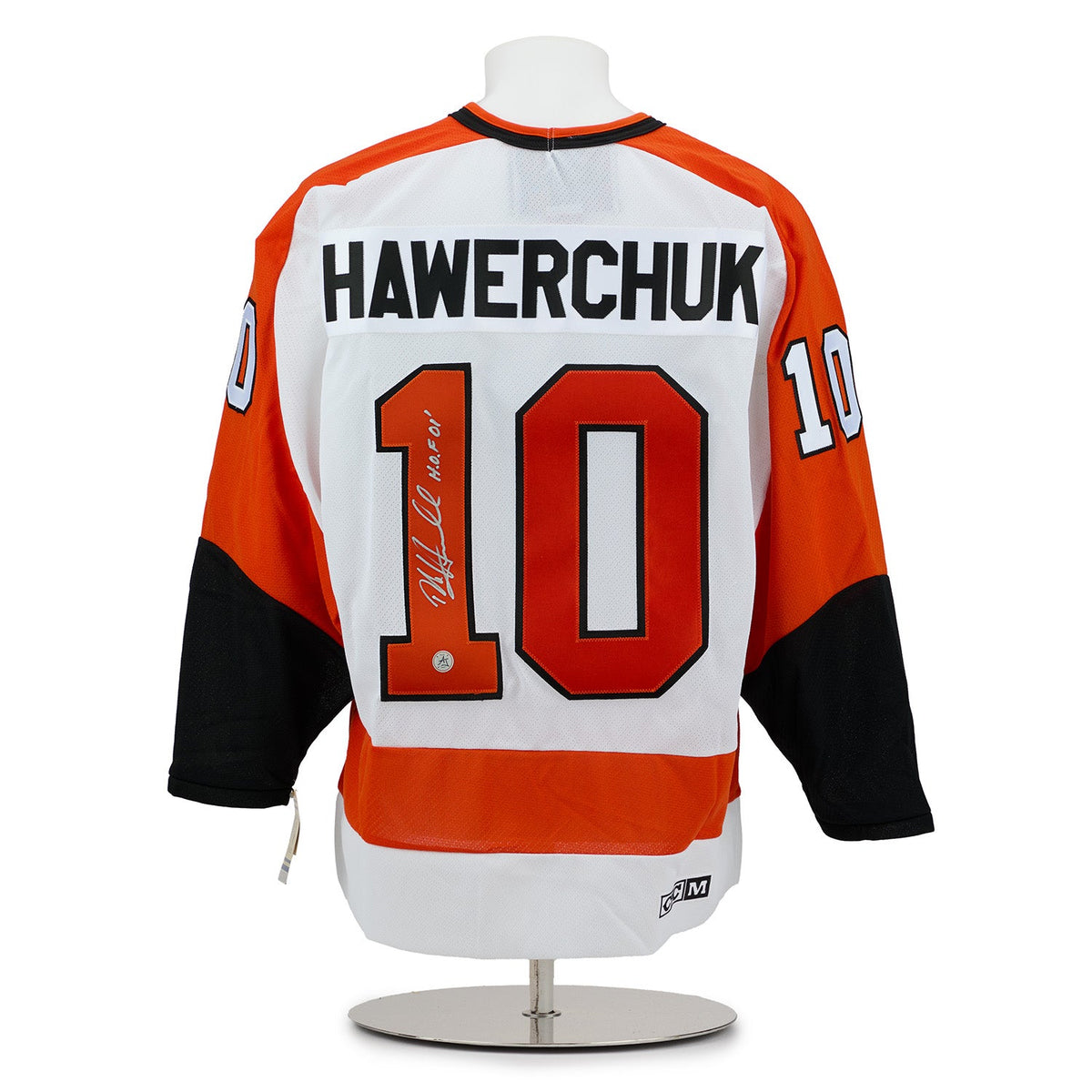 Dale Hawerchuk Signed Philadelphia Flyers White Vintage CCM Jersey product image 1, provided for visual reference and