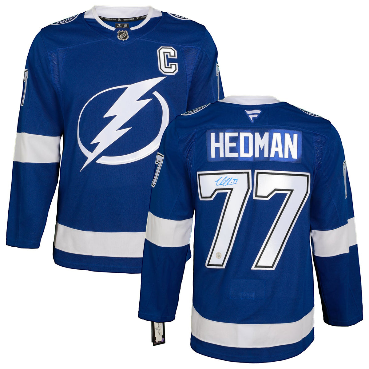 Victor Hedman Autographed Tampa Bay Lightning Fanatics Premium Jersey product image 3, provided for visual reference and