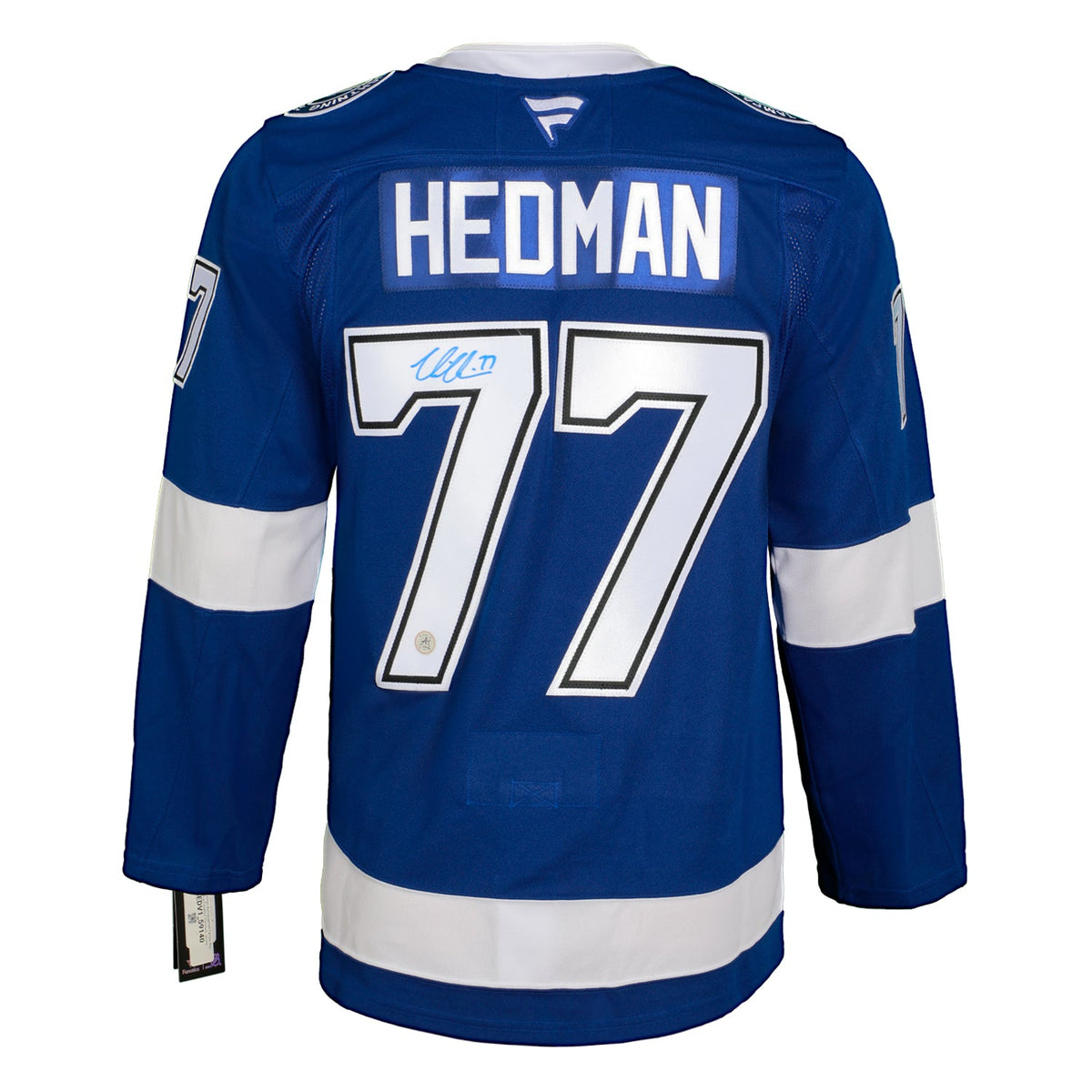 Victor Hedman Autographed Tampa Bay Lightning Fanatics Premium Jersey product image 1, provided for visual reference and
