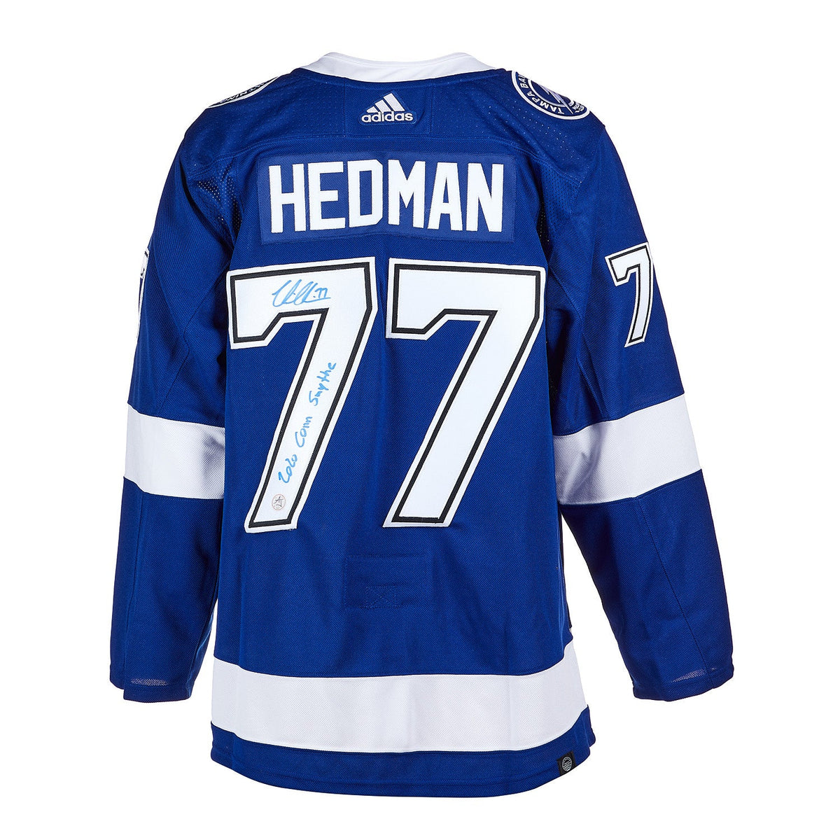 Victor Hedman Tampa Bay Lightning Signed & Inscribed 2020 Cup adidas Jersey product image 1, provided for visual reference