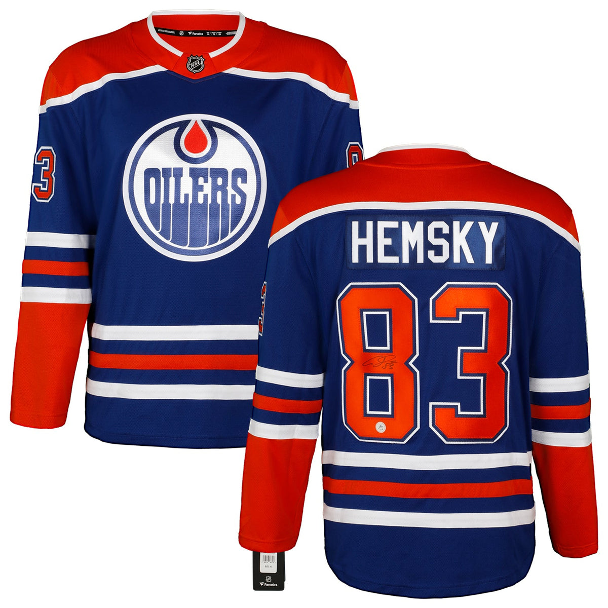 Ales Hemsky Autographed Edmonton Oilers Blue Fanatics Breakaway Jersey product image 3, provided for visual reference and