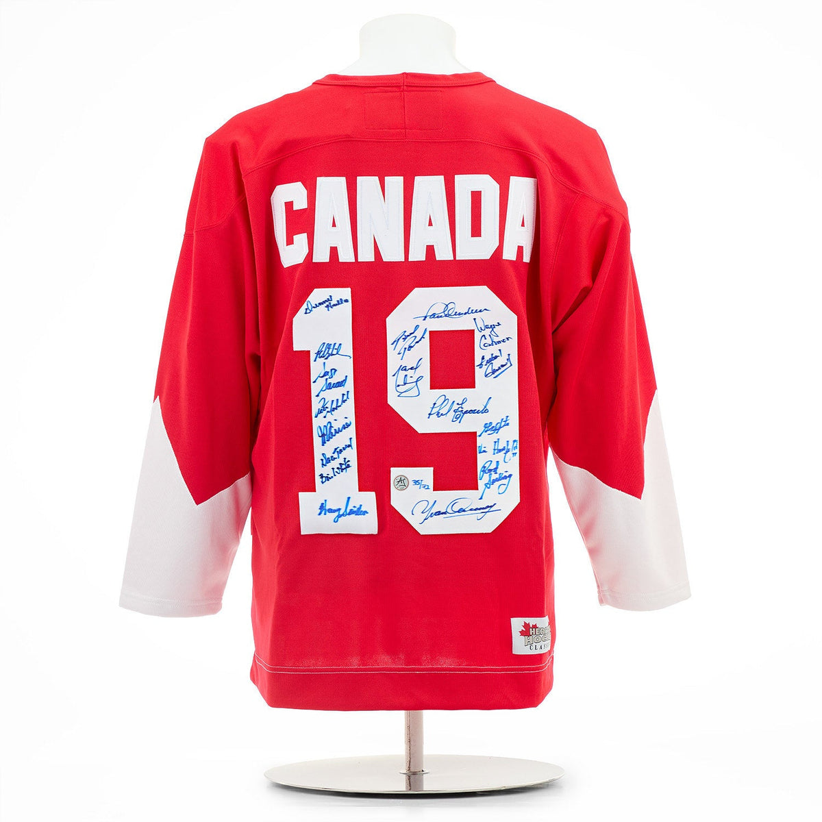 Team Canada 18 Player Team Signed 1972 Summit Series Jersey #35/72 product image 1, provided for visual reference and