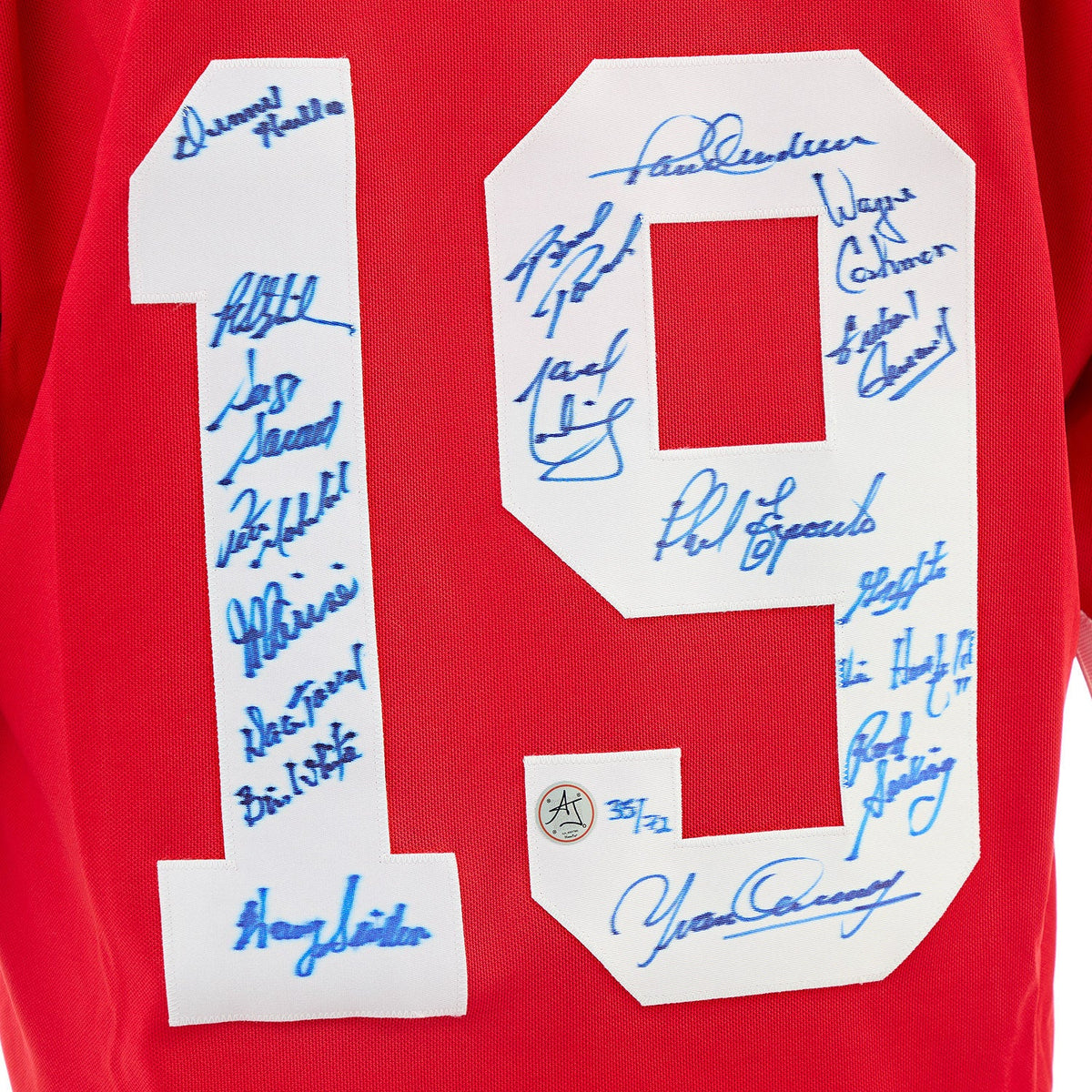 Team Canada 18 Player Team Signed 1972 Summit Series Jersey #35/72 product image 3, provided for visual reference and