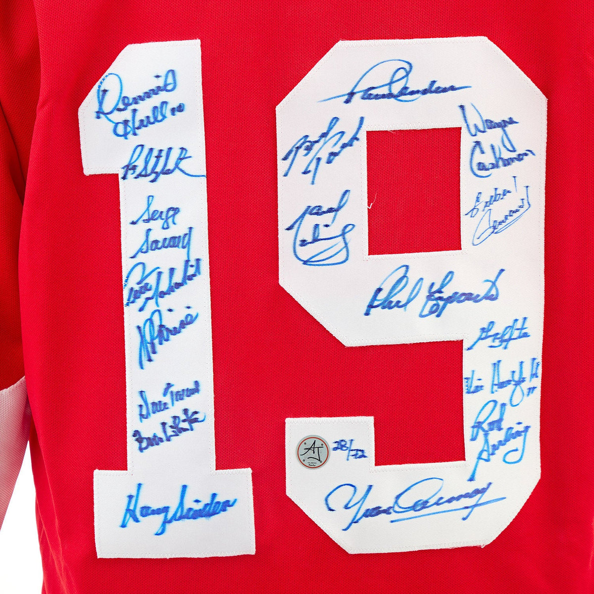 Team Canada 18 Player Team Signed 1972 Summit Series Jersey #28/72 product image 3, provided for visual reference and