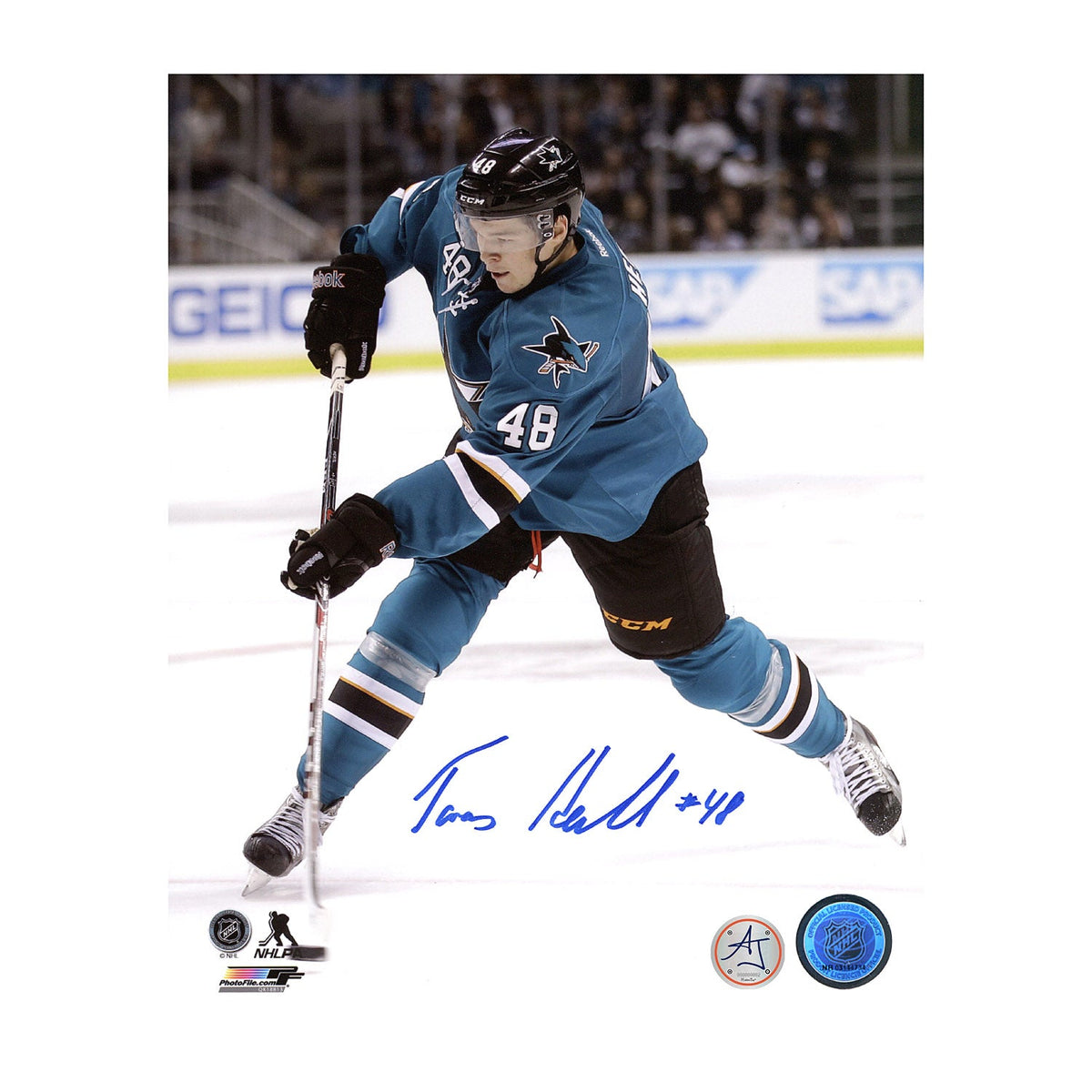 Tomas Hertl Autographed San Jose Sharks Shooting 8x10 Photo product image 1, provided for visual reference and product
