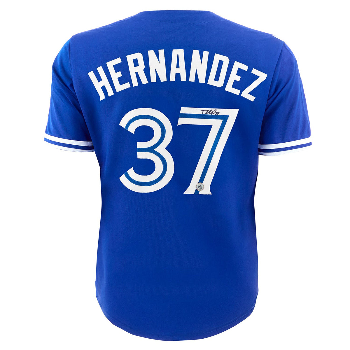 Teoscar Hernandez Autographed Toronto City Design Blue Baseball Jersey product image 1, provided for visual reference and