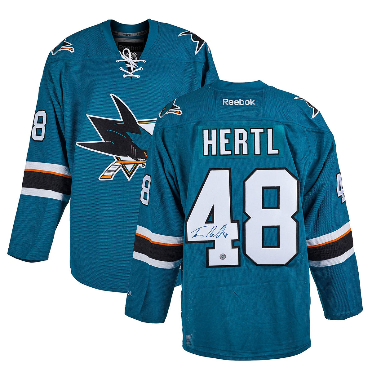 Tomas Hertl Autographed San Jose Sharks Vintage Reebok Jersey product image 3, provided for visual reference and product