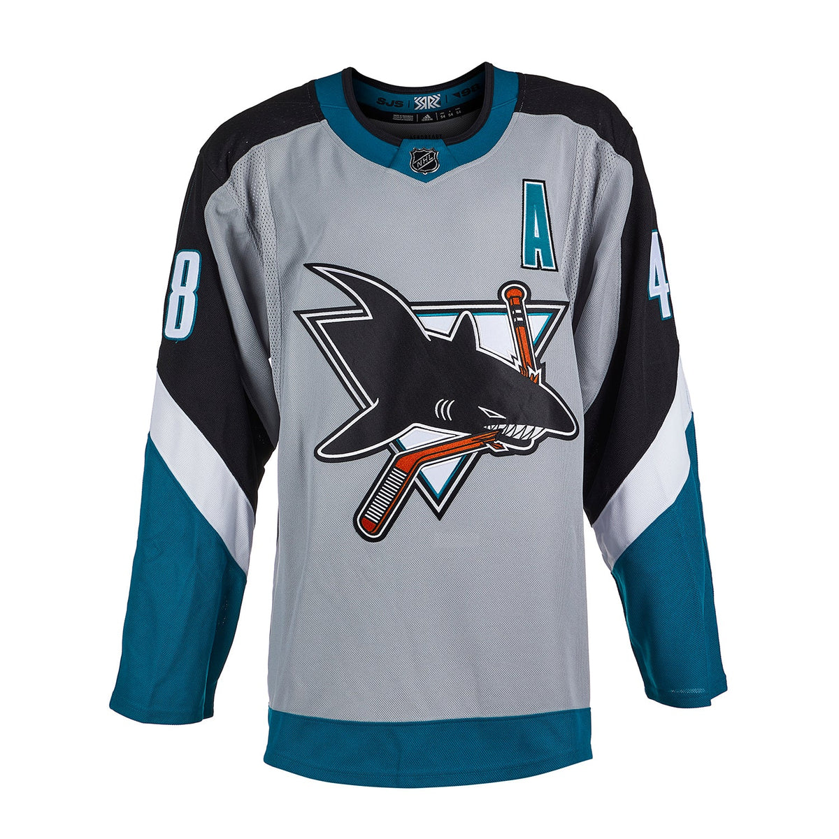 Tomas Hertl Signed San Jose Sharks Reverse Retro adidas Jersey product image 2, provided for visual reference and product