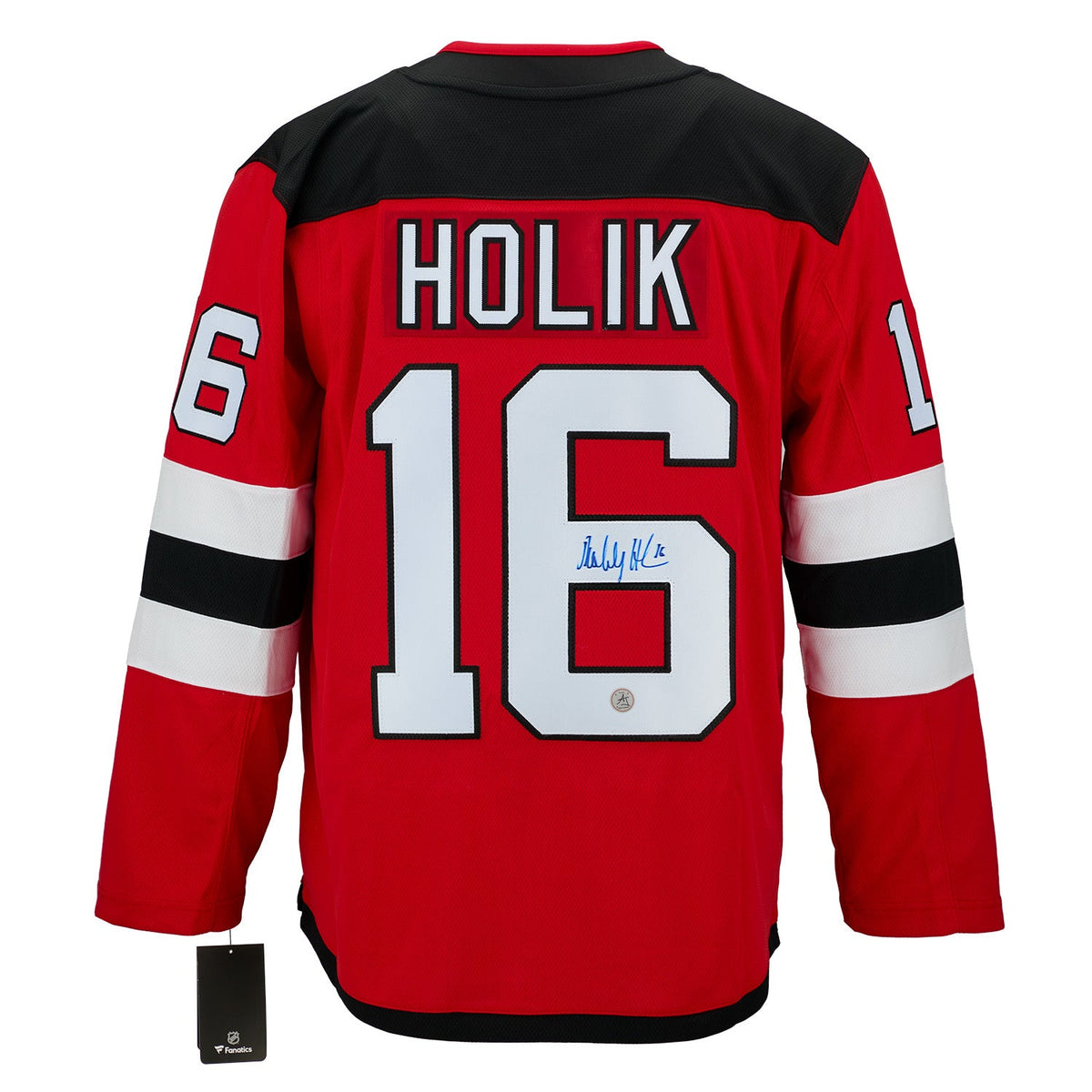 Bobby Holik Autographed New Jersey Devils Fanatics Breakaway Jersey product image 1, provided for visual reference and