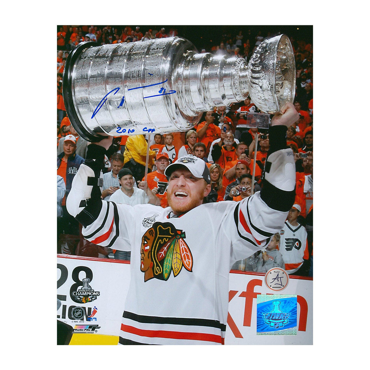Marian Hossa Signed Chicago Blackhawks 2010 Stanley Cup 8x10 Photo product image 1, provided for visual reference and