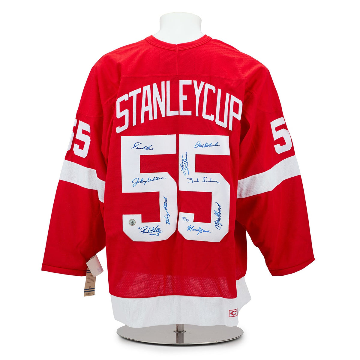 Detroit Red Wings 1955 Stanley Cup Team Signed Vintage CCM Jersey #41/55 product image 1, provided for visual reference and