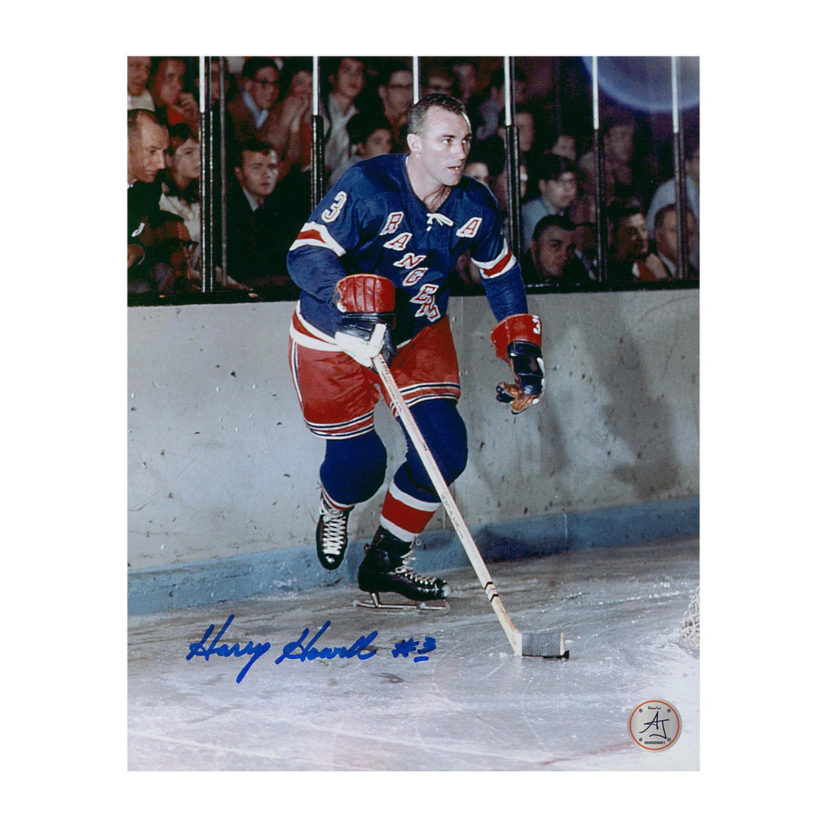 Harry Howell Autographed New York Rangers Classic Hockey 8x10 Photo product image 1, provided for visual reference and