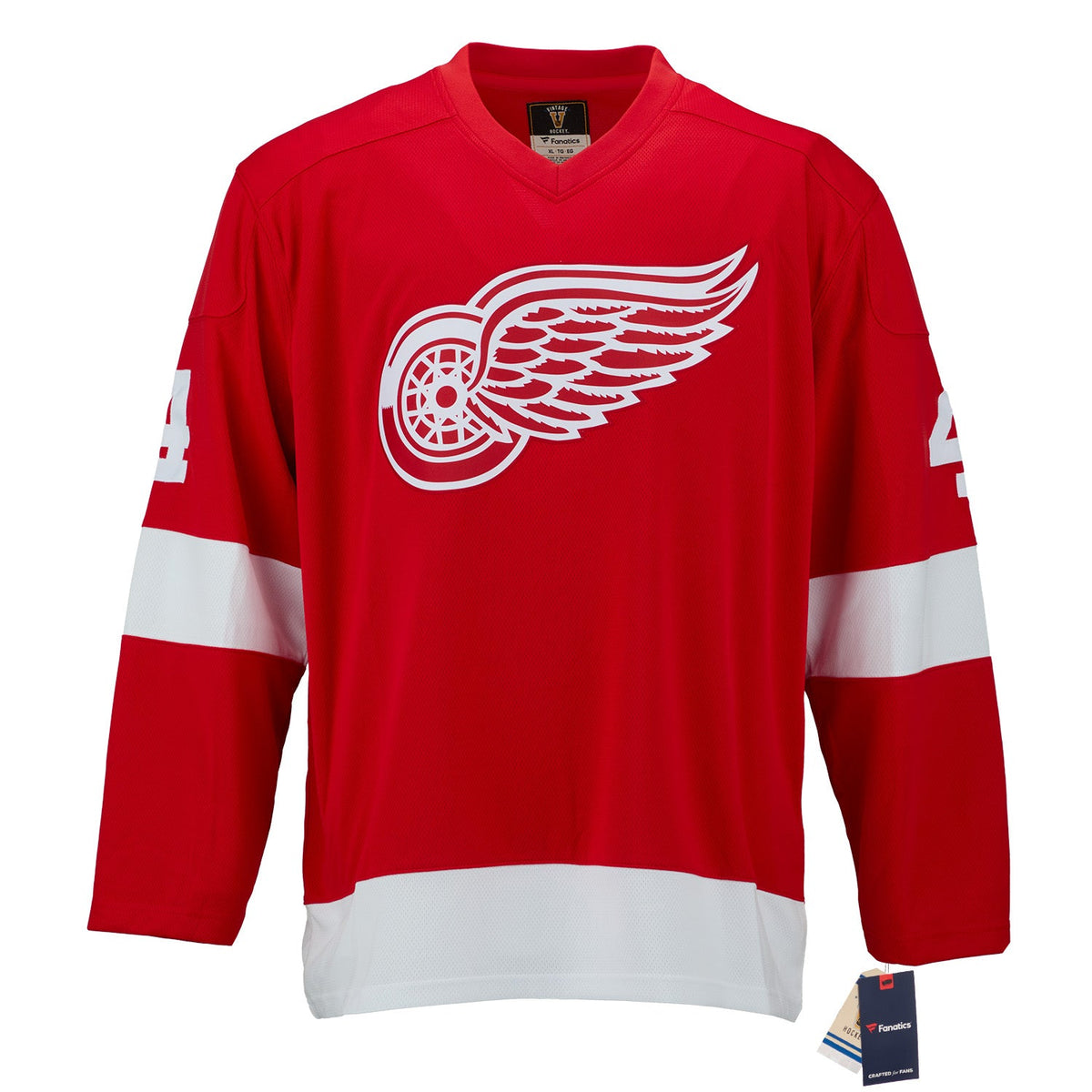 Mark Howe Signed Detroit Red Wings Fanatics Throwback Jersey product image 2, provided for visual reference and product