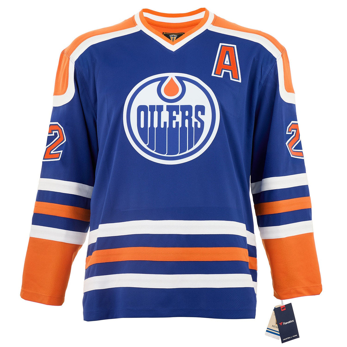 Charlie Huddy Signed Edmonton Oilers Fanatics Throwback Jersey product image 2, provided for visual reference and product