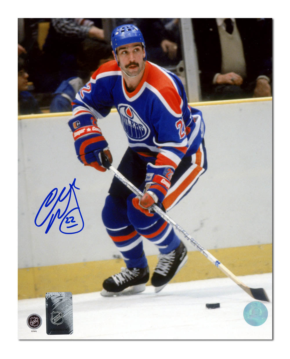 Charlie Huddy Autographed Edmonton Oilers Stickhandling 8x10 Photo product image 1, provided for visual reference and