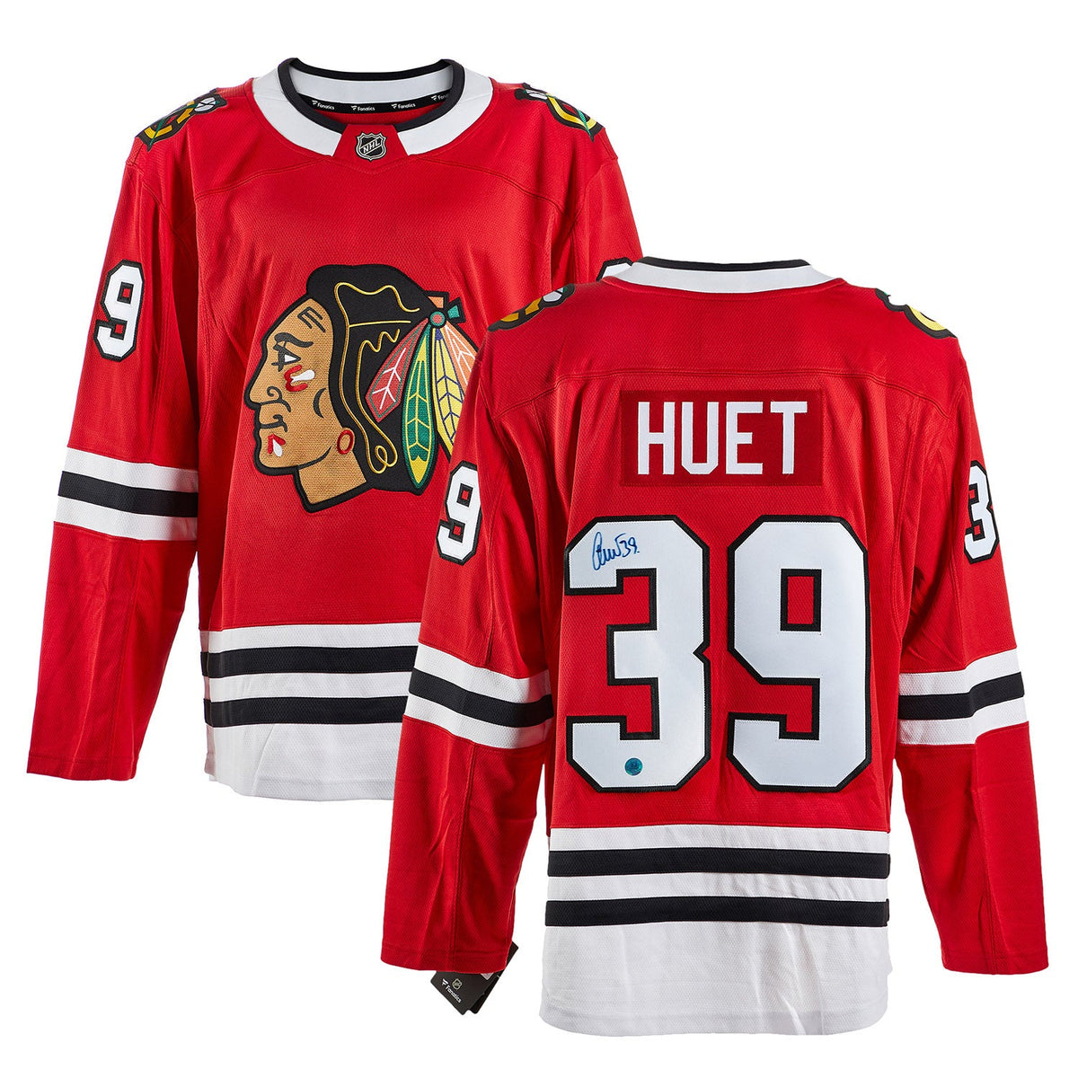 Cristobal Huet Autographed Chicago Blackhawks Fanatics Breakaway Jersey product image 3, provided for visual reference and
