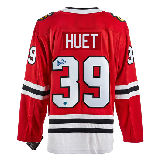 Cristobal Huet Autographed Chicago Blackhawks Fanatics Breakaway Jersey product image 1, provided for visual reference and