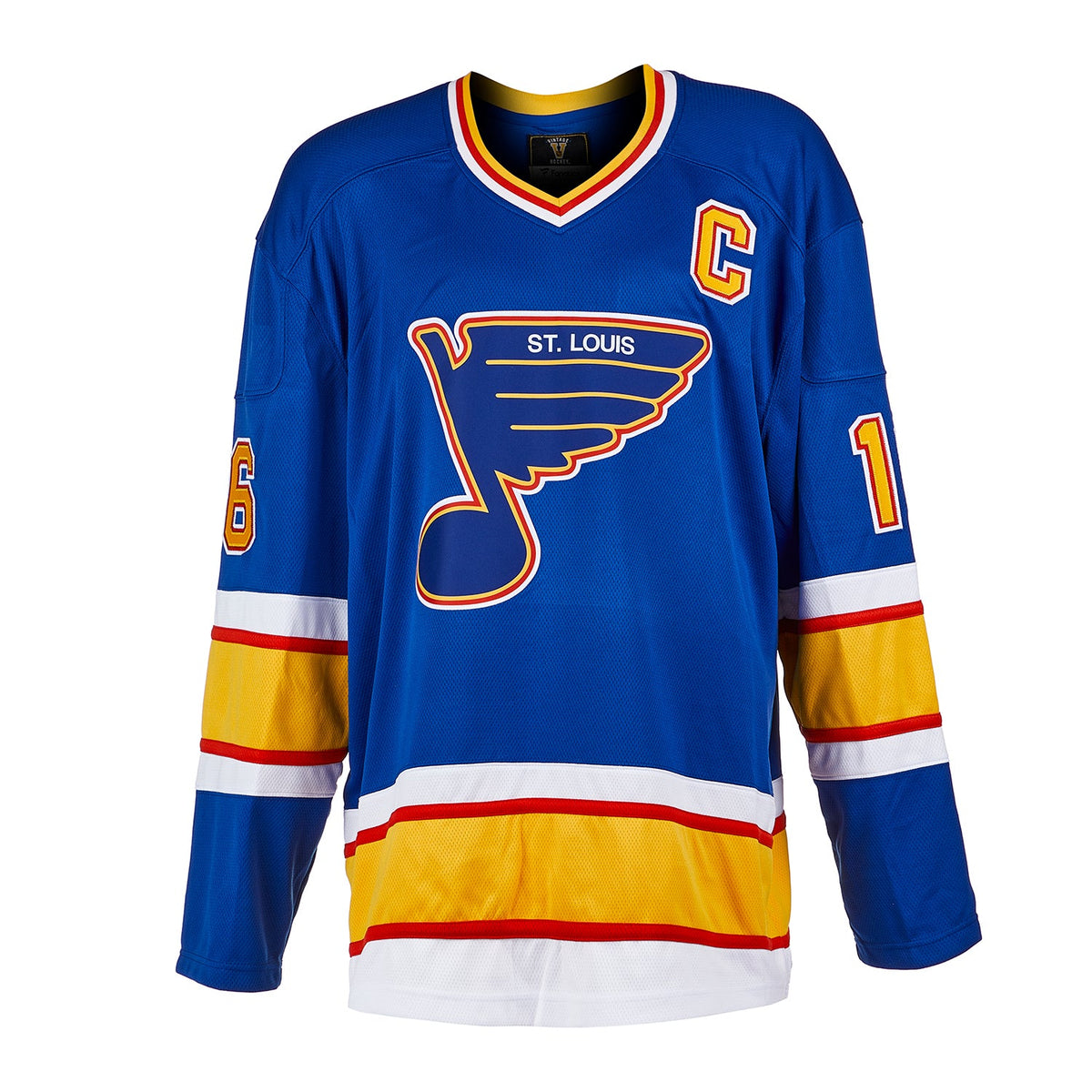 Brett Hull Autographed St Louis Blues Throwback Breakaway Jersey product image 2, provided for visual reference and product