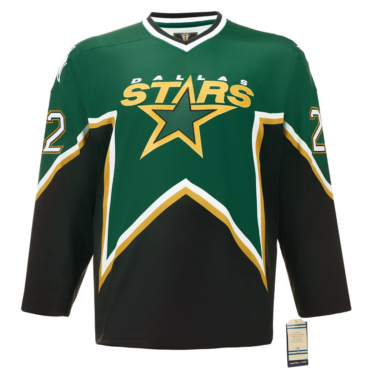 Brett Hull Autographed Dallas Stars Throwback Fanatics Jersey product image 2, provided for visual reference and product