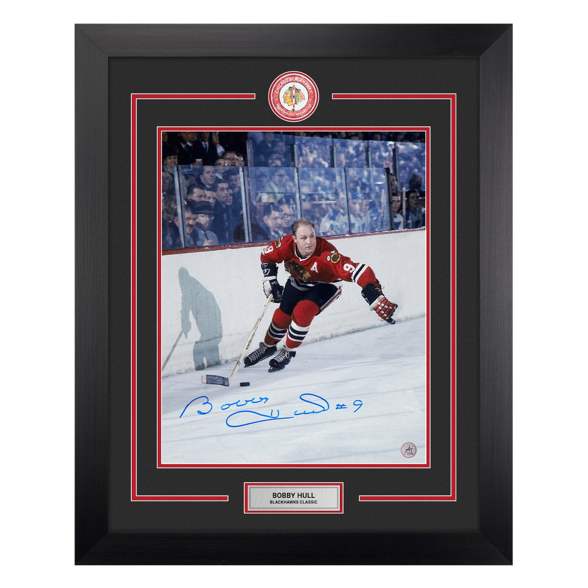 Bobby Hull Signed Chicago Blackhawks Classic Hockey 26x32 Frame product image 1, provided for visual reference and product