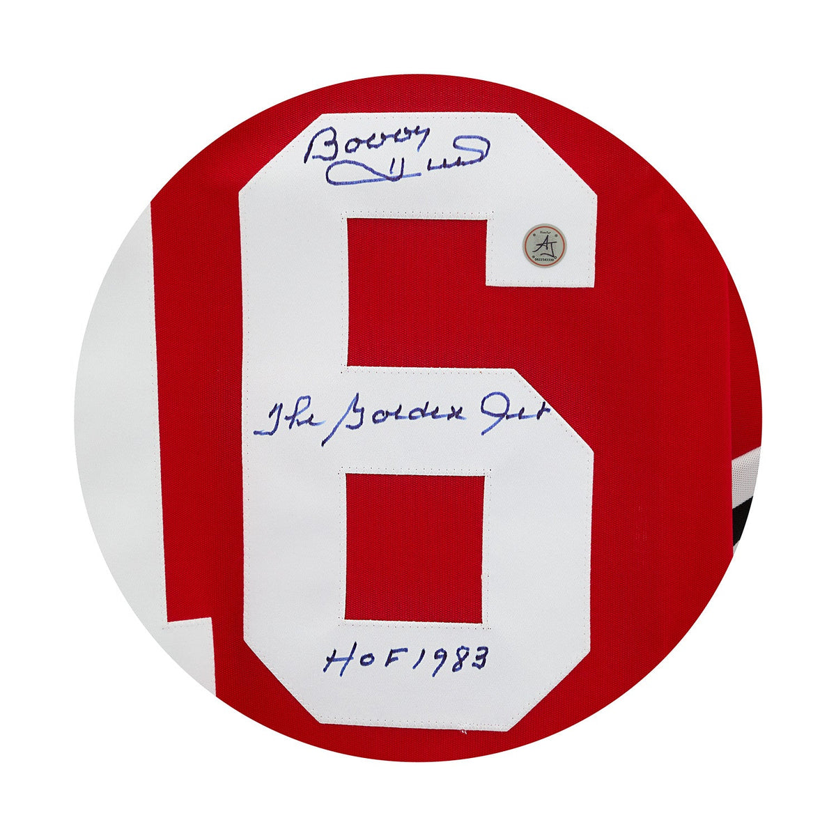 Bobby Hull Signed & Inscribed Chicago Blackhawks Vintage CCM Jersey product image 3, provided for visual reference and