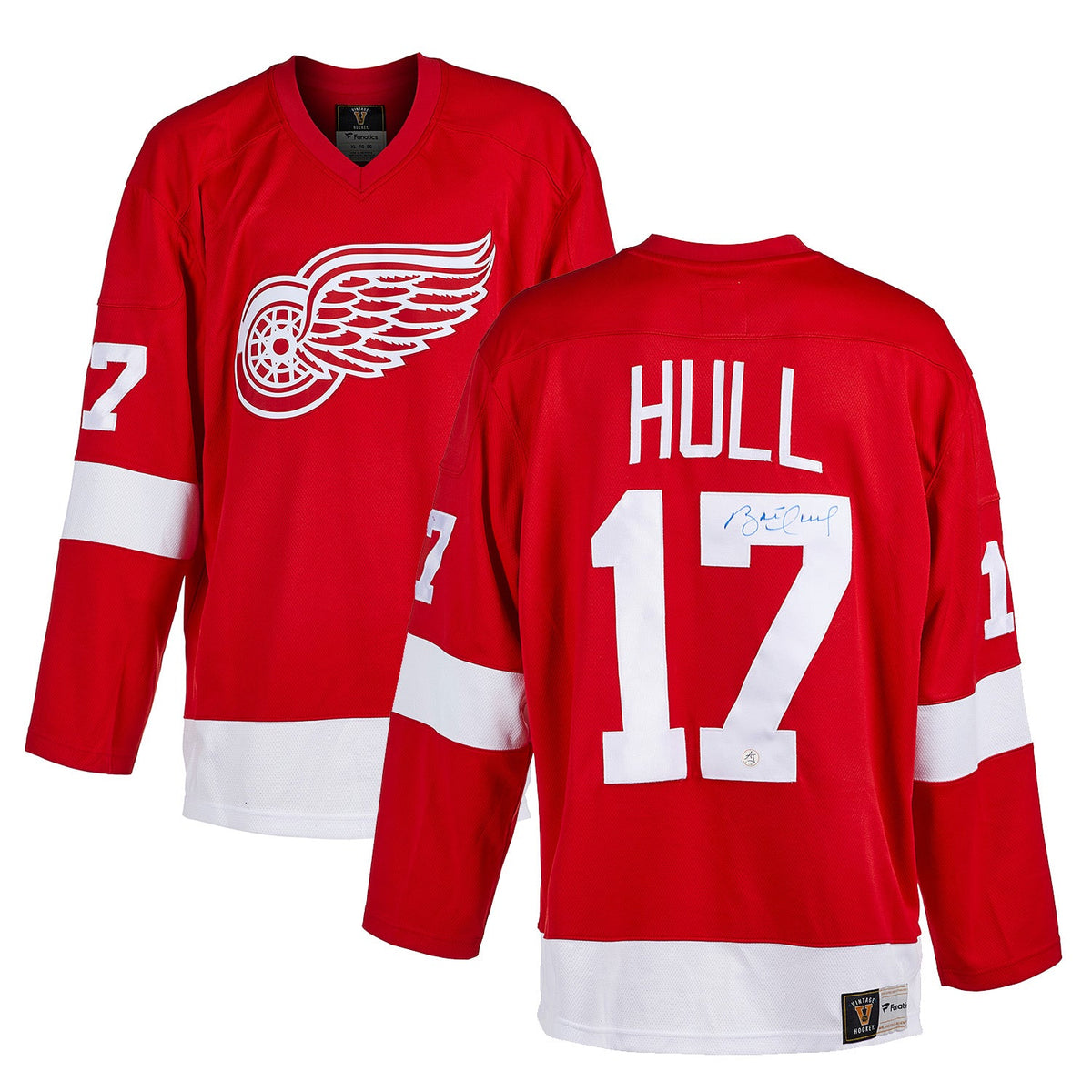 Brett Hull Autographed Detroit Red Wings Throwback Breakaway Jersey product image 3, provided for visual reference and