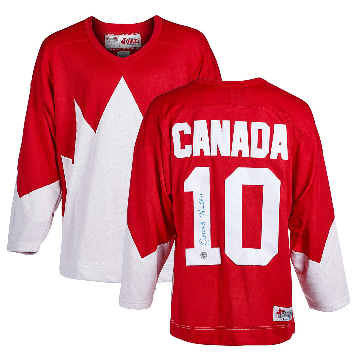 Dennis Hull 1972 Summit Series Signed Team Canada Hockey Jersey product image 3, provided for visual reference and product
