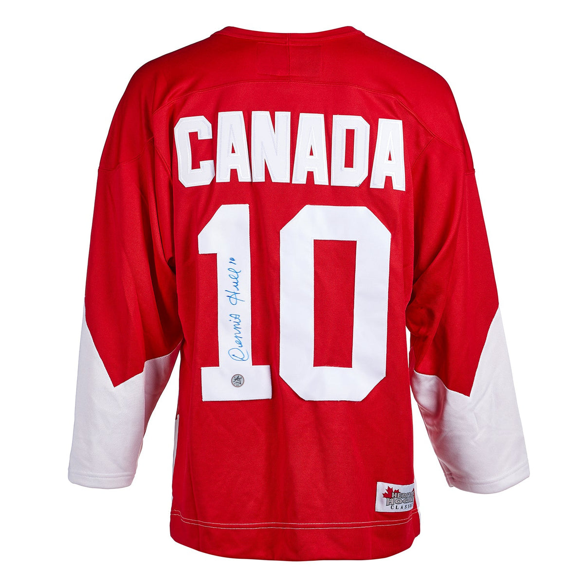 Dennis Hull 1972 Summit Series Signed Team Canada Hockey Jersey product image 1, provided for visual reference and product
