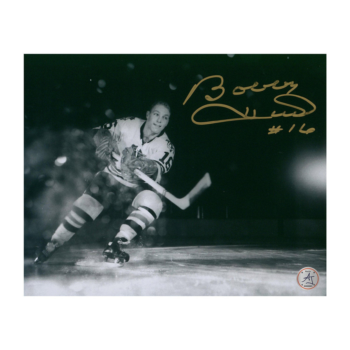 Bobby Hull Chicago Blackhawks Signed Rookie Metallic 8x10 Photo product image 1, provided for visual reference and product