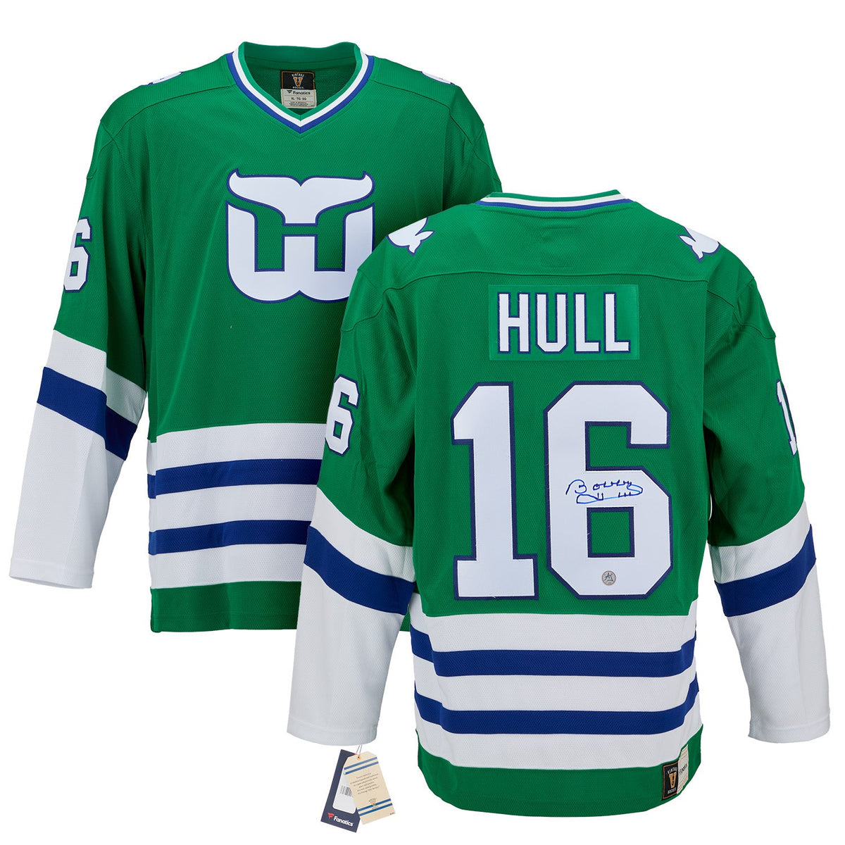Bobby Hull Signed Hartford Whalers Throwback Breakaway Jersey product image 3, provided for visual reference and product