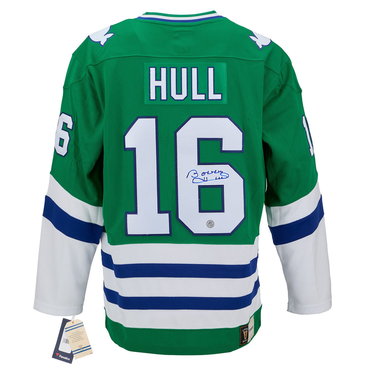 Bobby Hull Signed Hartford Whalers Throwback Breakaway Jersey product image 1, provided for visual reference and product