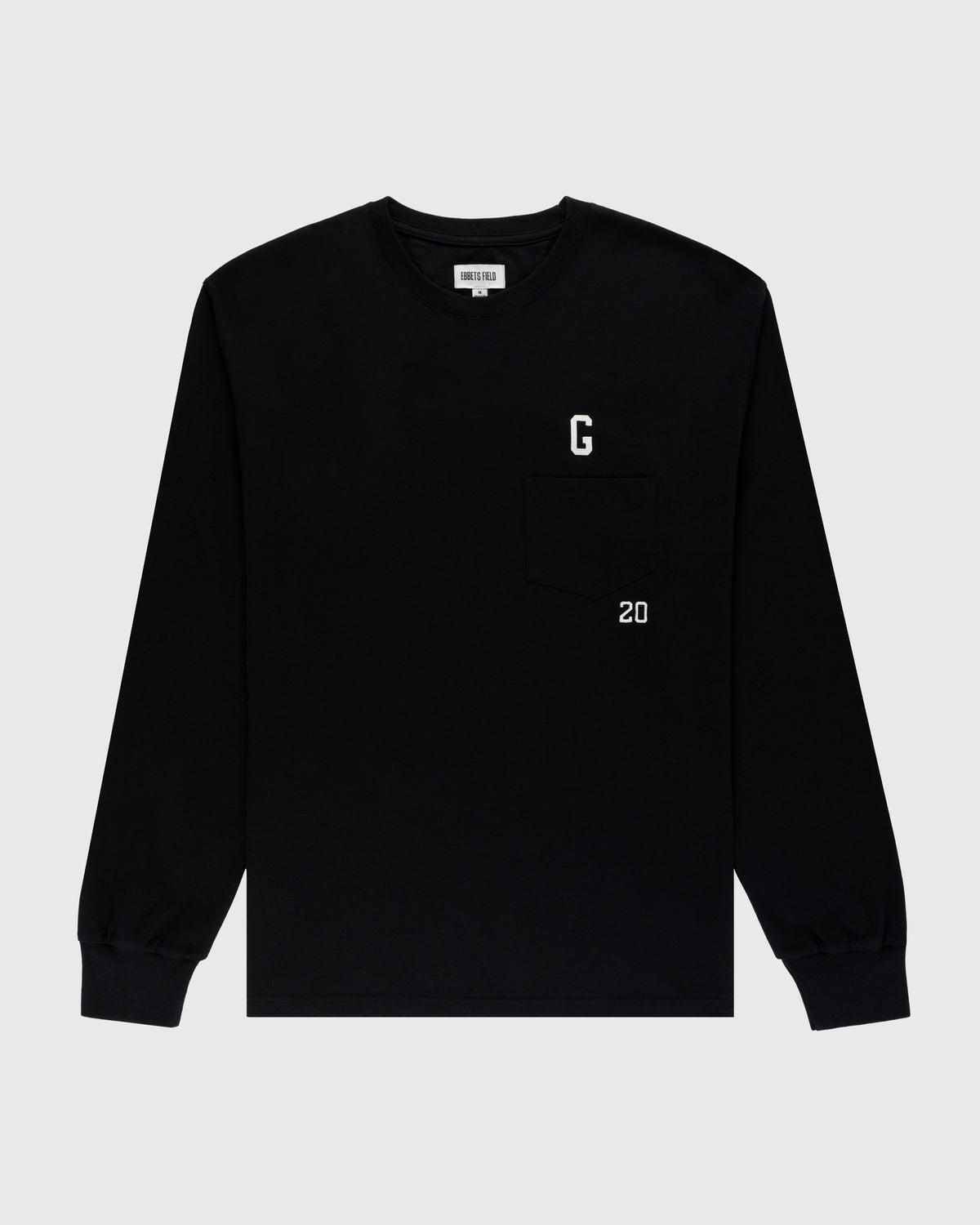 Homestead Grays Embroidered 'G' Long Sleeve Pocket T-Shirt product image 1, provided for visual reference and product detail